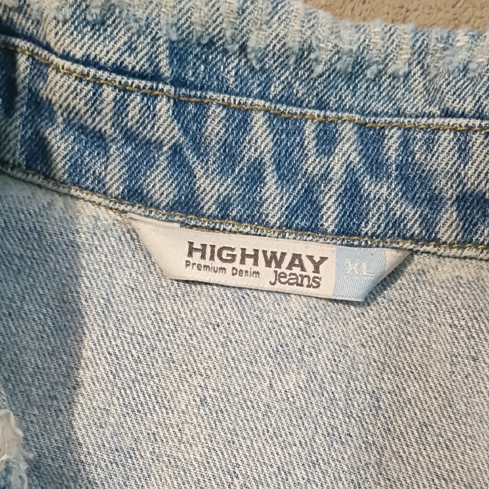 Women’s Light Blue Denim Varsity Jacket - Casual Button-Front - Picture 2 of 4